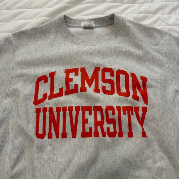 Champion Unisex Clemson University Light Grey Sweatshirt Size Medium - Picture 2 of 6